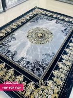 فرش طرح ورساچ سرمه ای 3