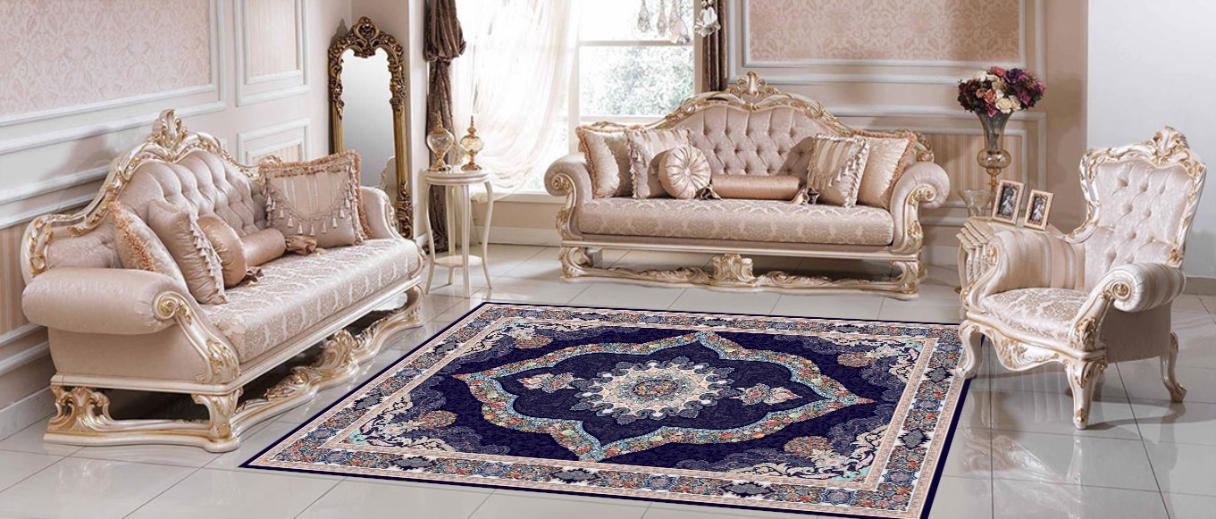 خرید فرش زمینه سرمه ای (1)