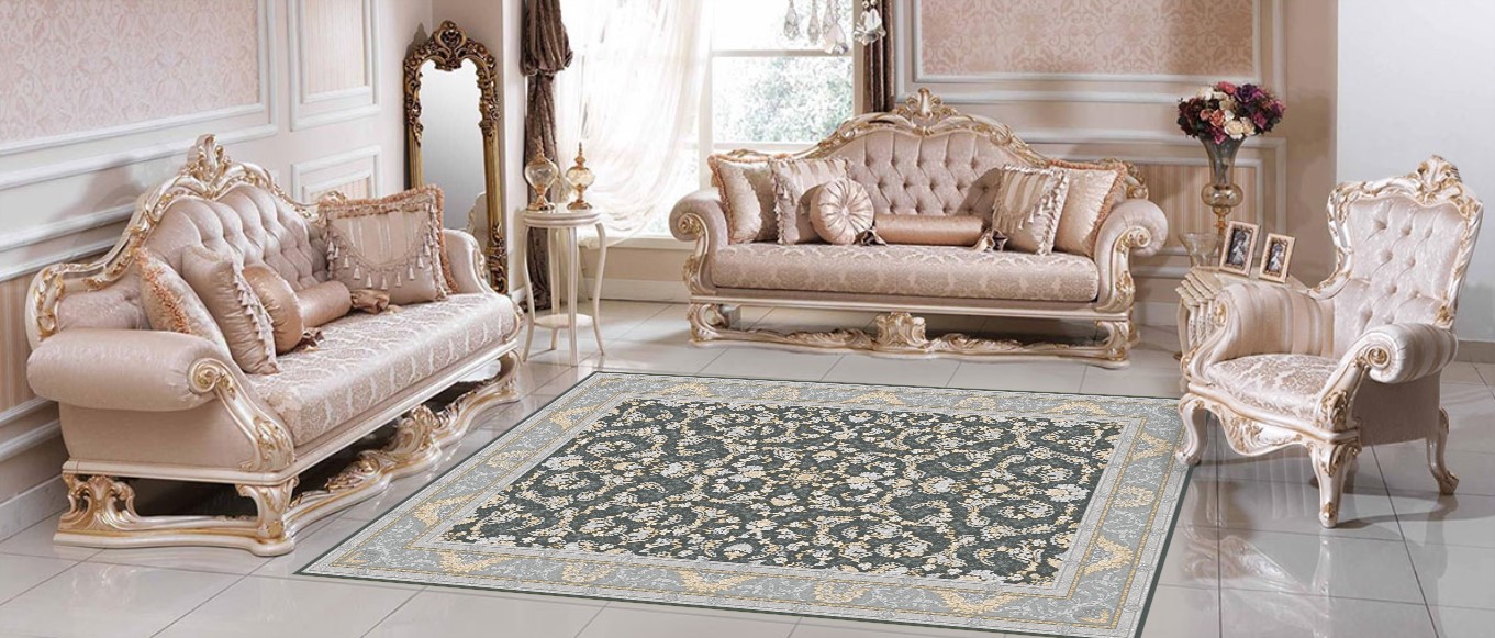 خرید فرش زمینه سرمه ای 4