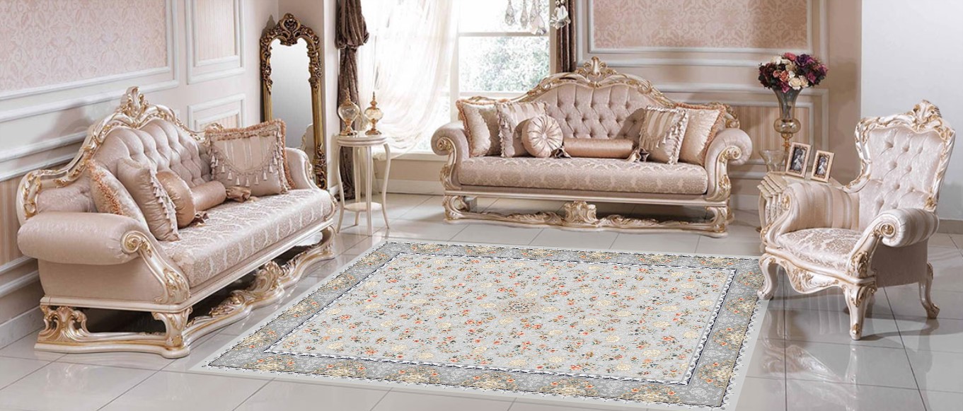 خرید فرش زمینه نقره ای 3