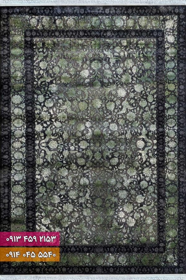 فرش کد 73001DG طوسی سبز