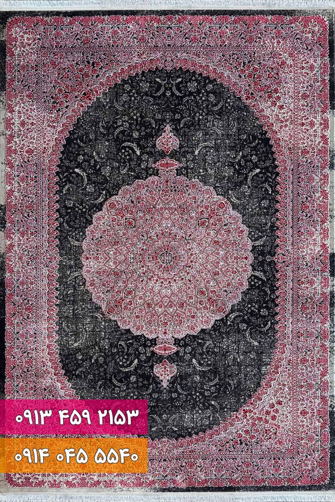 فرش کد 73050ZL زغالی لاکی