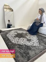 فرش کد 73064ZW زغالی سفید 3
