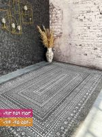 فرش کد 73070ZW زغالی سفید 1