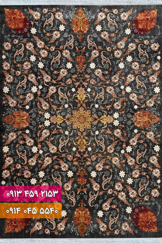 فرش کد 73110ZL زغالی لاکی