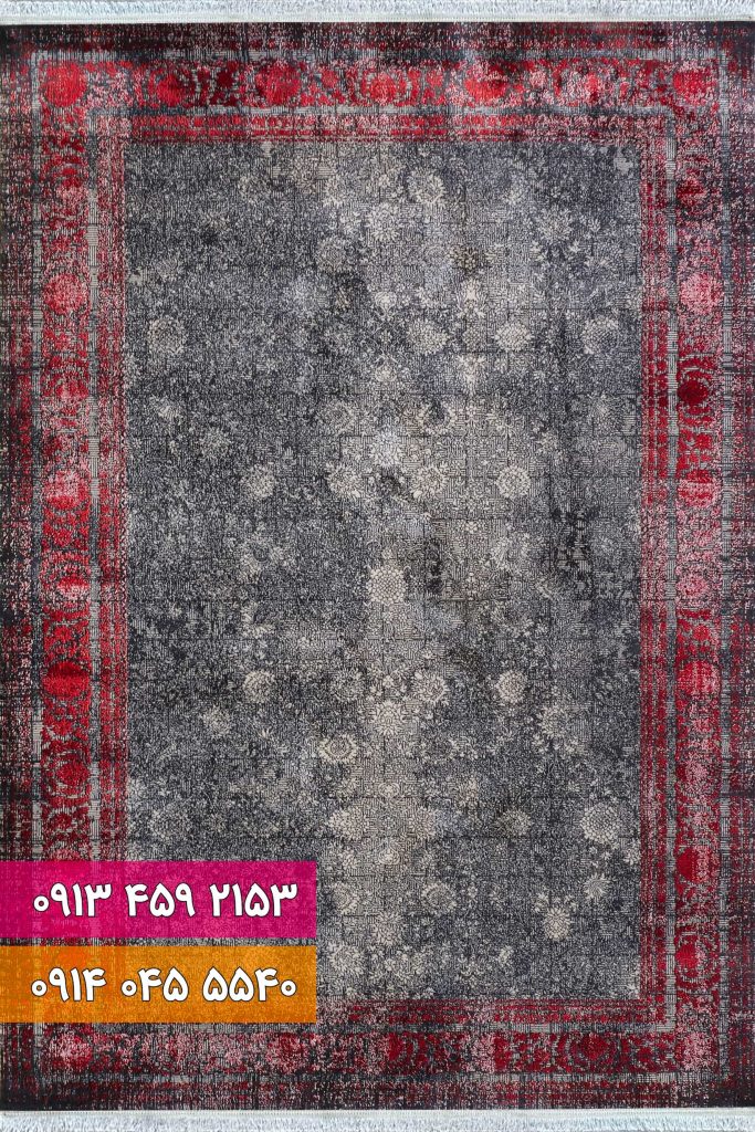 فرش کد 73059ZL زغالی لاکی