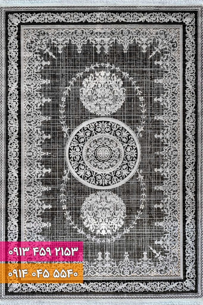 فرش فانتزی کد 41939S سرمه ای