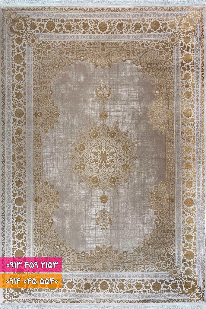 فرش کد 71005NT نسکافه ای طلایی