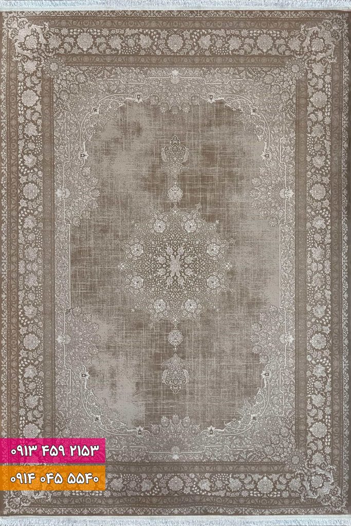 فرش کد 71005NW نسکافه ای سفید