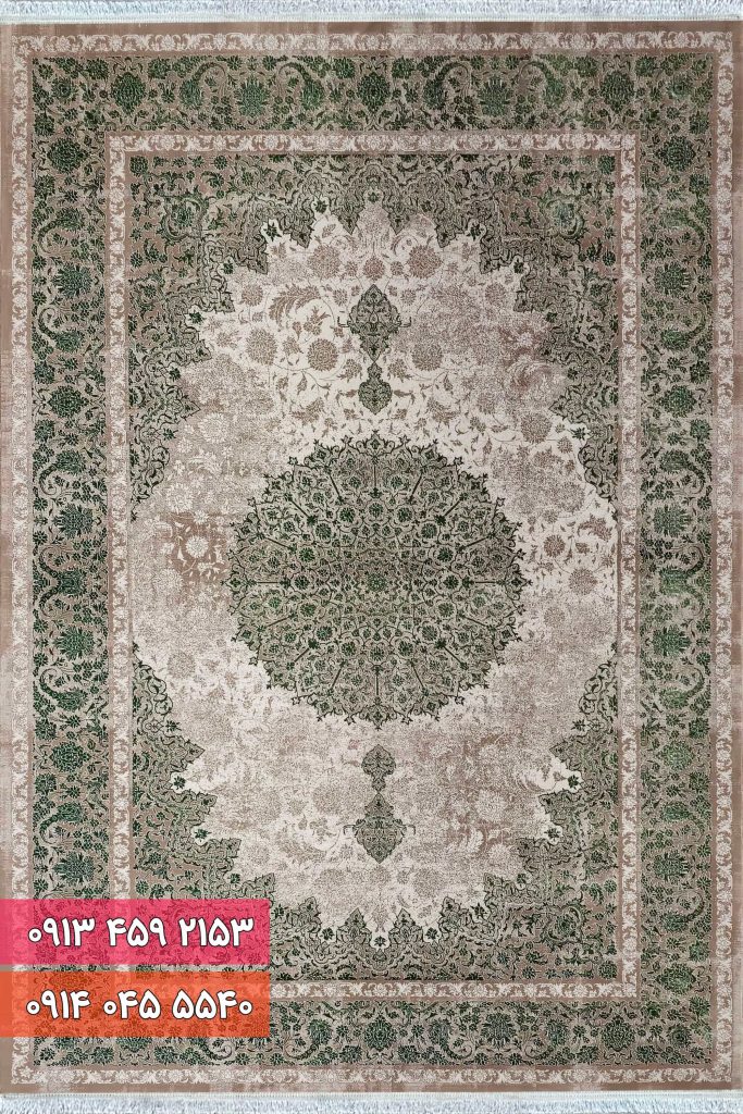 فرش کد 71037NG نسکافه ای سبز