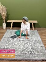 فرش کد 73112DG طوسی سبز 1