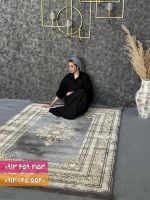 فرش کد 73122ZT زغالی طلایی 1