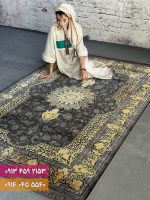 فرش کد 73125ZT زغالی طلایی 2