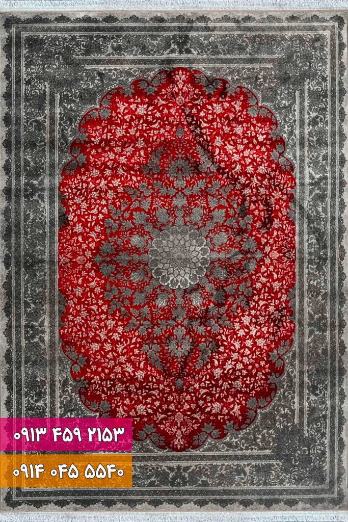 فرش کد 73126LD لاکی طوسی