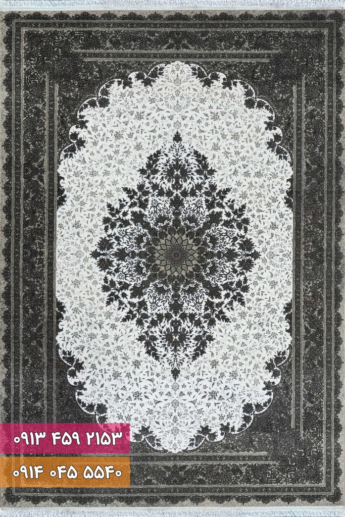 فرش کد 73126DW طوسی سفید