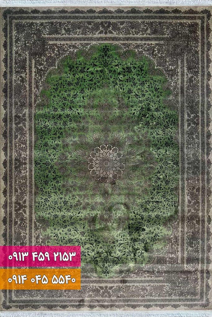 فرش کد 73126GD سبز طوسی