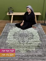 فرش کد 73126GD سبز طوسی 2