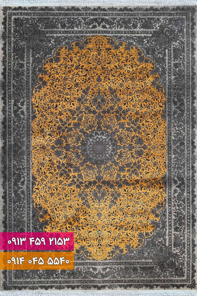 فرش کد 73126TD طلایی طوسی