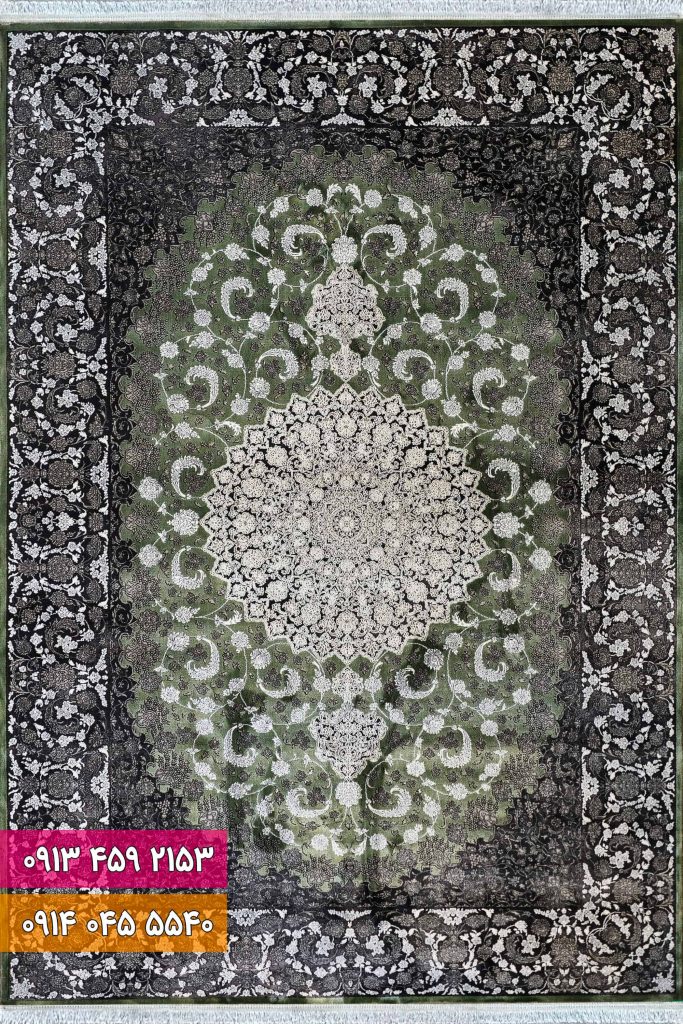 فرش کد 73133GZ سبز زغالی