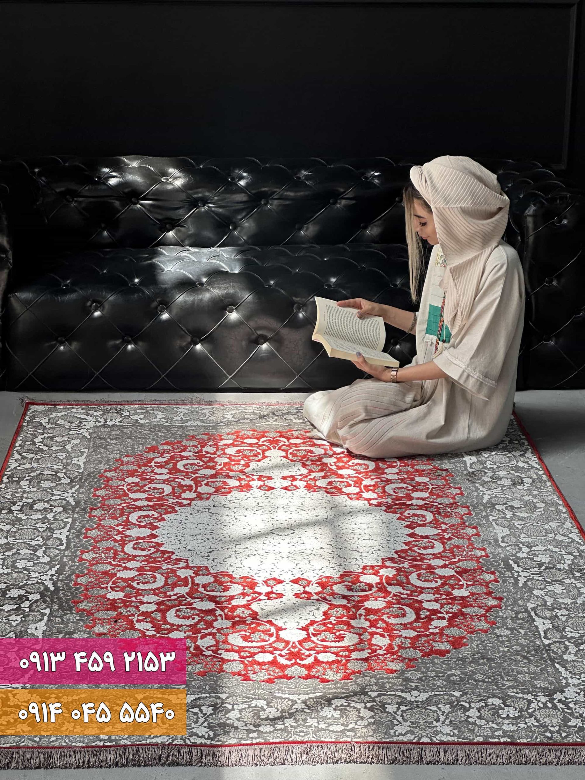 فرش کد 73133ZL زغالی لاکی 1