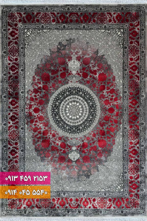 فرش کد 73141DL طوسی لاکی