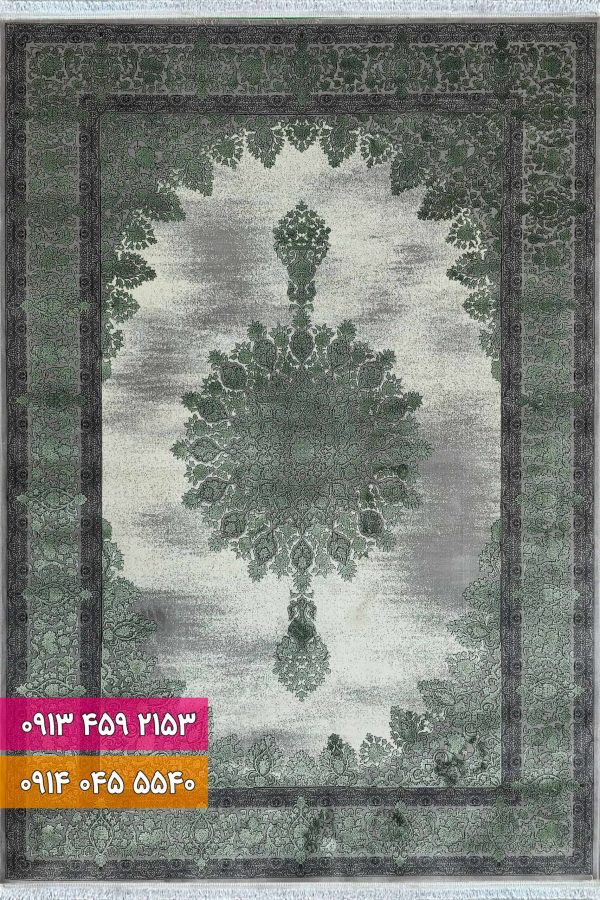 فرش کد 73144 dg طوسی سبز