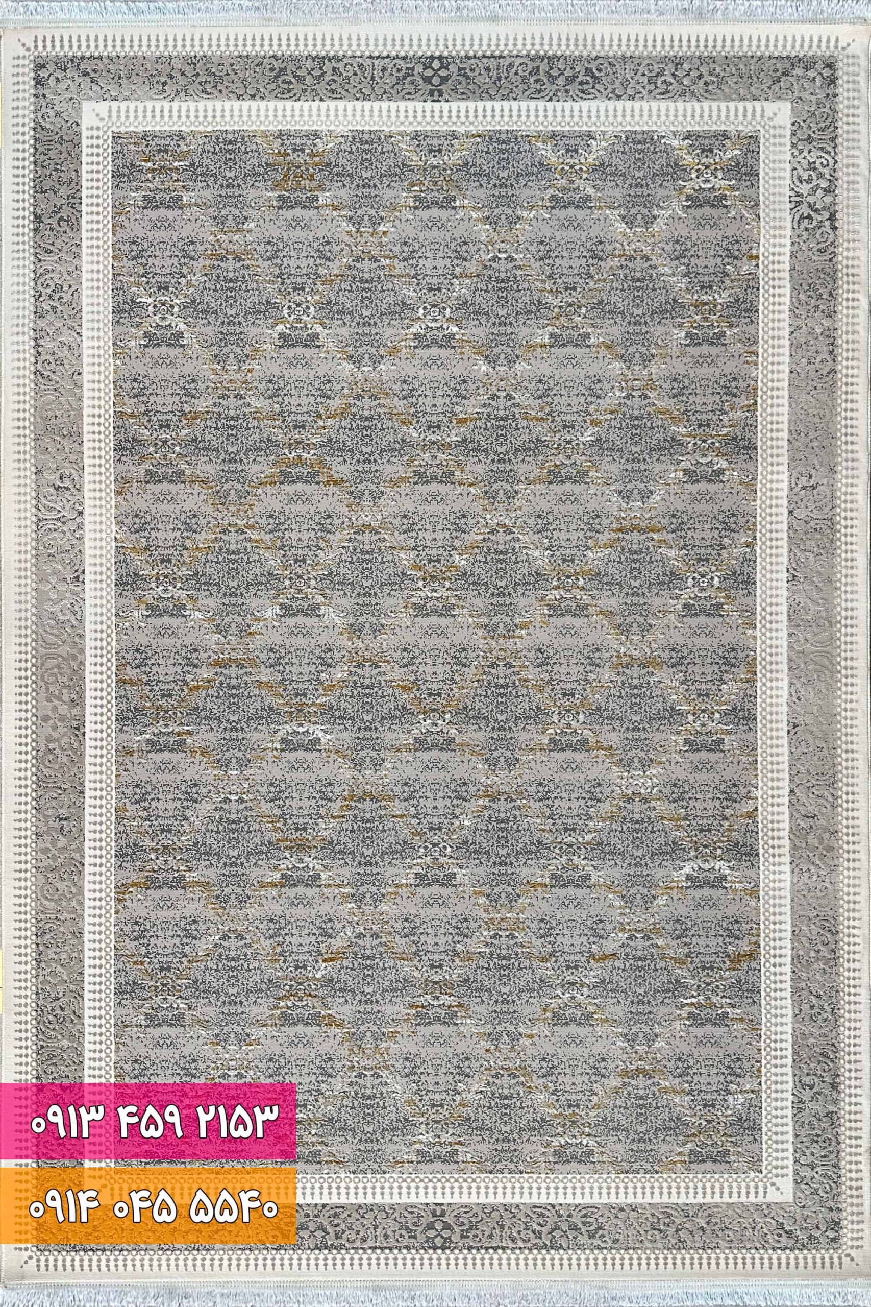 فرش کد 42010 TB (1) فرش فانتزی کد 42010TB طلایی بژ