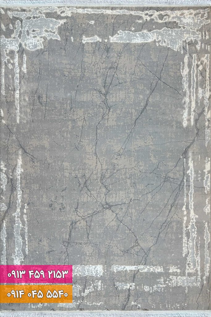 فرش فانتزی کد 42020N نقره ای