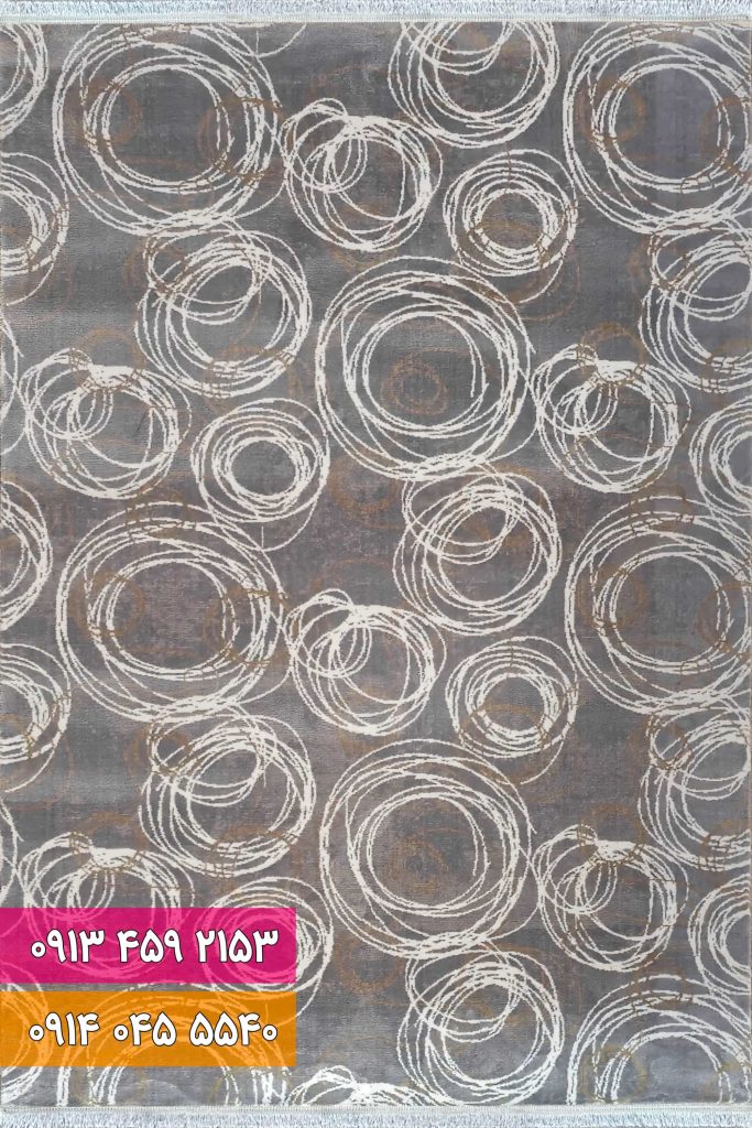 فرش فانتزی کد 42056NK کرم نقره ای