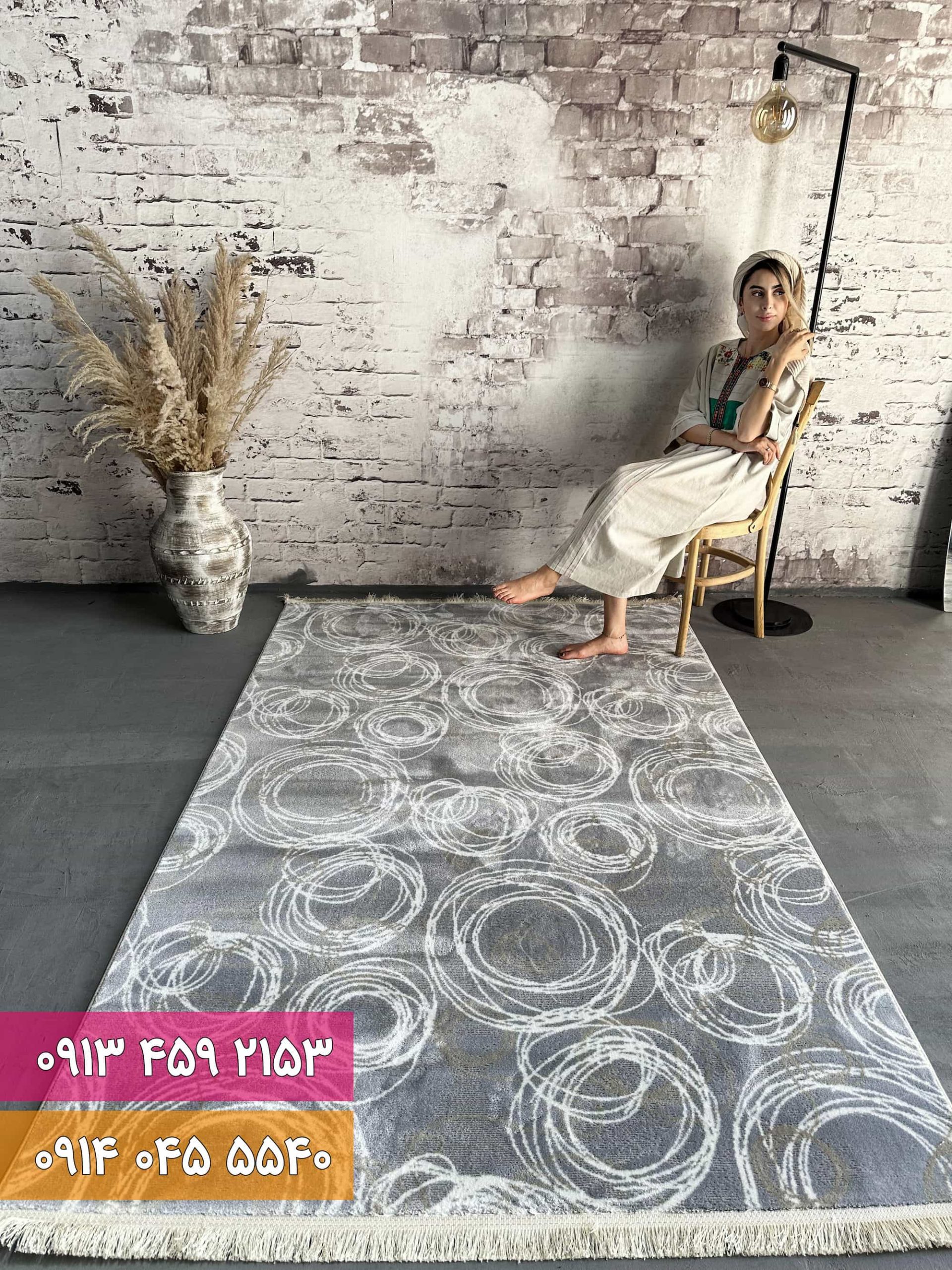 فرش فانتزی کد 42056NK کرم نقره ای 11