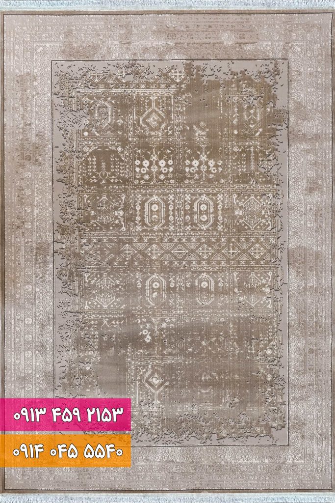 فرش فانتزی کد 42063KB کرم بژ