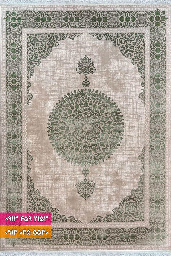فرش کد 71011NG نسکافه ای سبز
