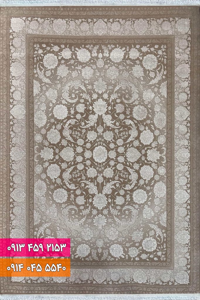 فرش کد 71017NW نسکافه ای سفید