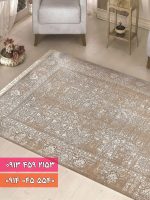 فرش کد 71028NW نسکافه ای سفید 1