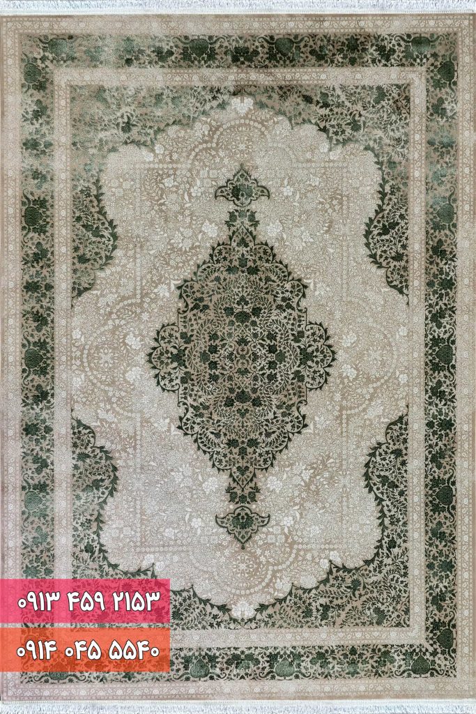 فرش کد 71048NG نسکافه ای سبز