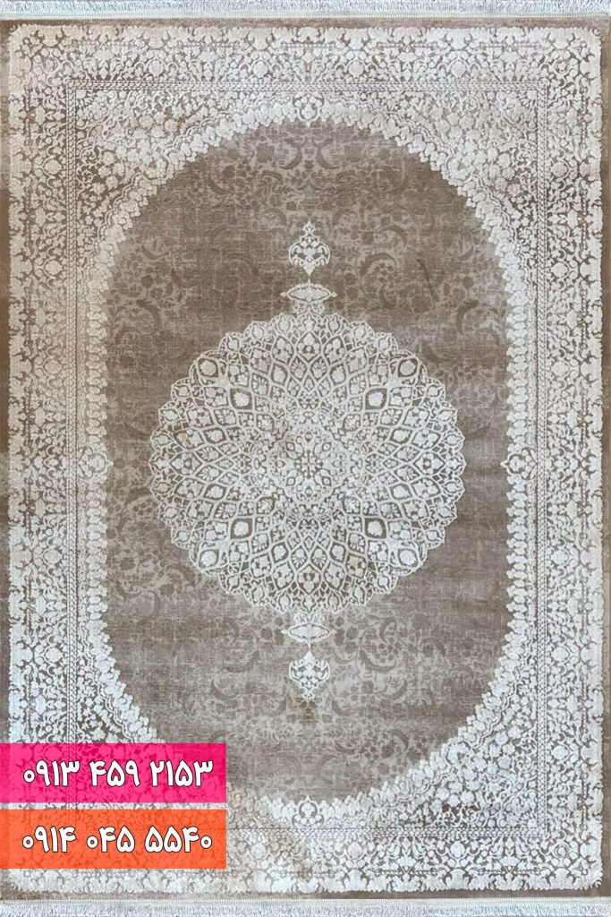 فرش کد 71050NW نسکافه ای سفید