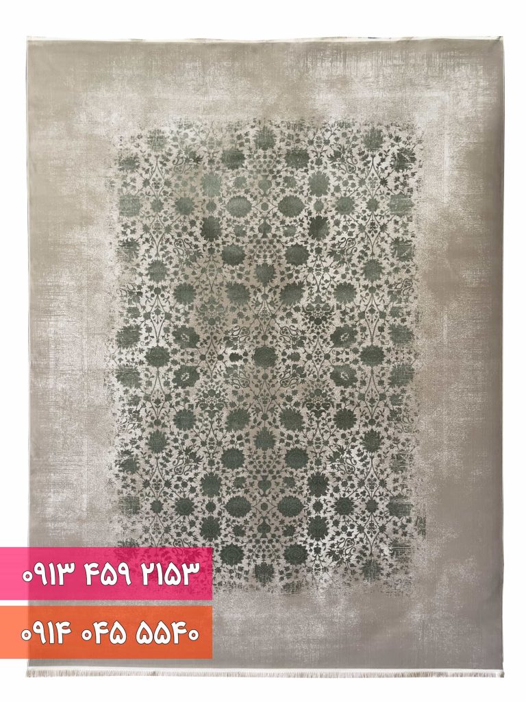 فرش کد 71053NG نسکافه ای سبز