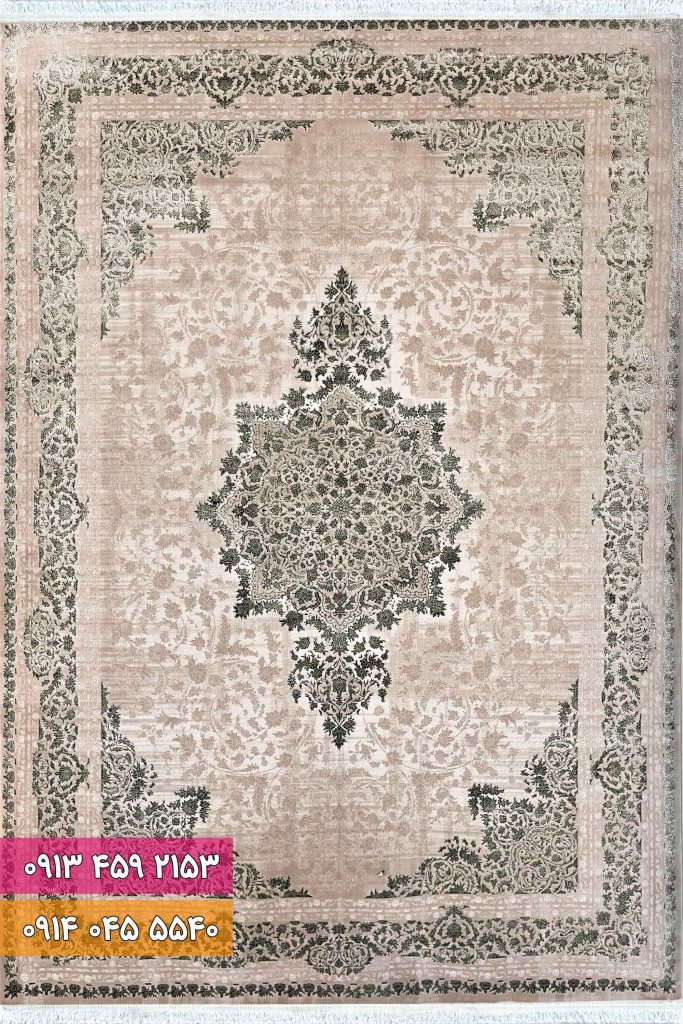 فرش کد 71055NG نسکافه ای سبز
