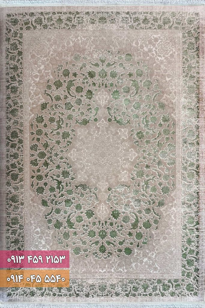 فرش کد 71056NG نسکافه ای سبز