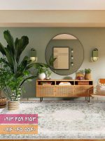 فرش کد 71056NG نسکافه ای سبز 1