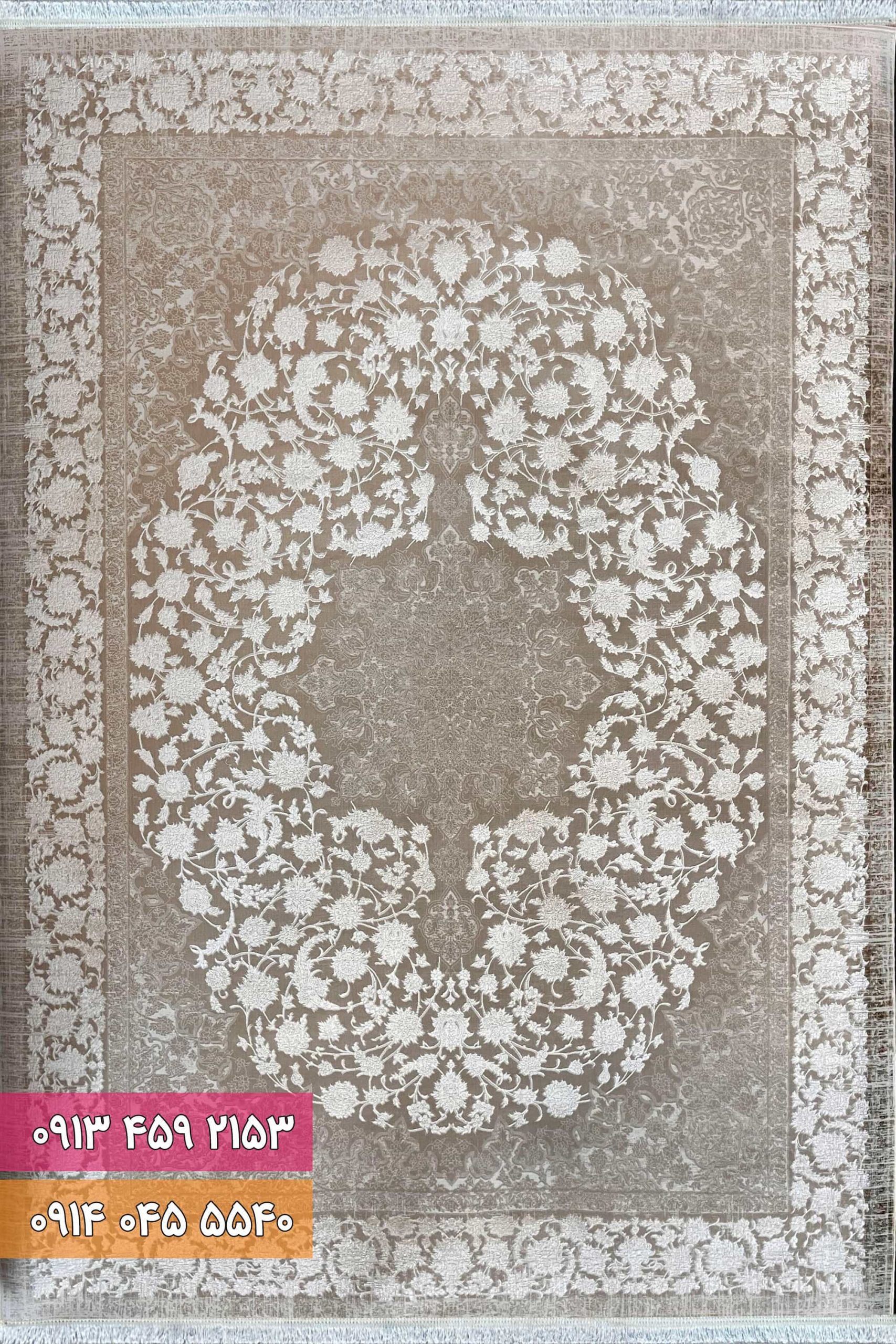 فرش کد 71056 NW (1) فرش کد 71056NW نسکافه ای سفید