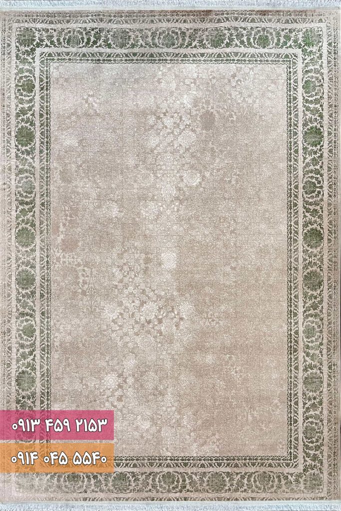 فرش کد 71059NG نسکافه ای سبز 3