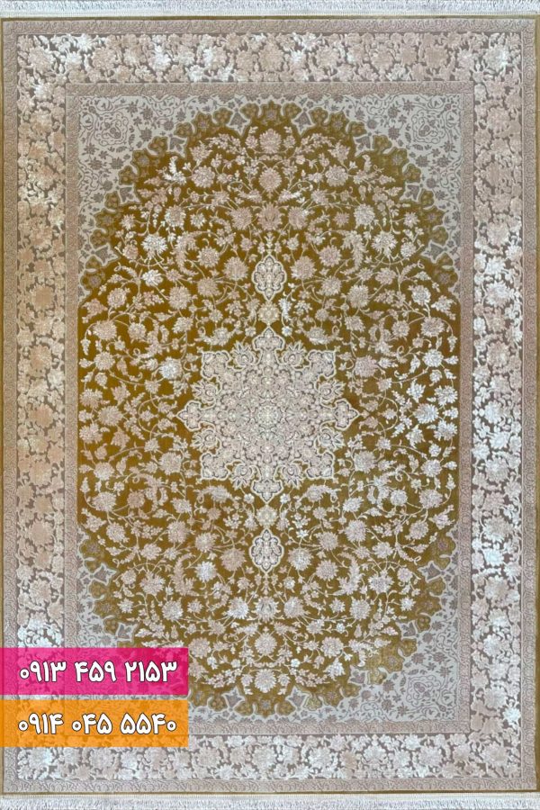 فرش کد 71212NT نسکافه ای طلایی