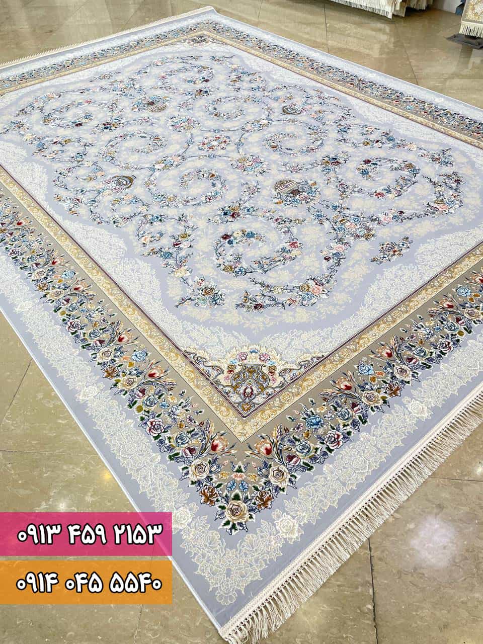 شکوه نقره ای فرش طرح شکوه نقره ای