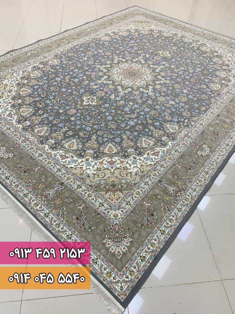 فرش طرح نیلی طوسی