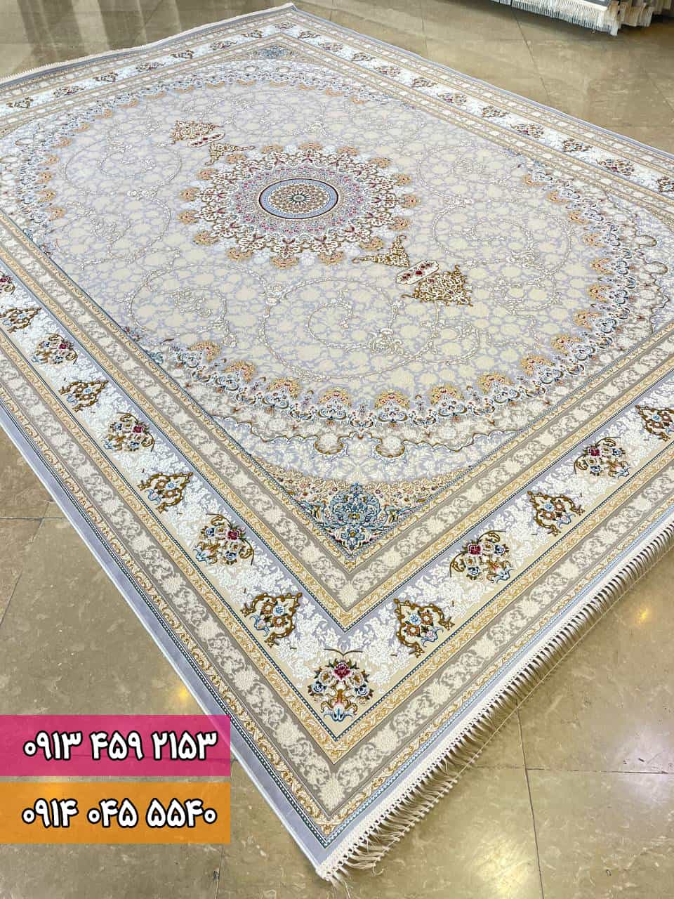 هیراد نقره ای فرش طرح هیراد نقره ای