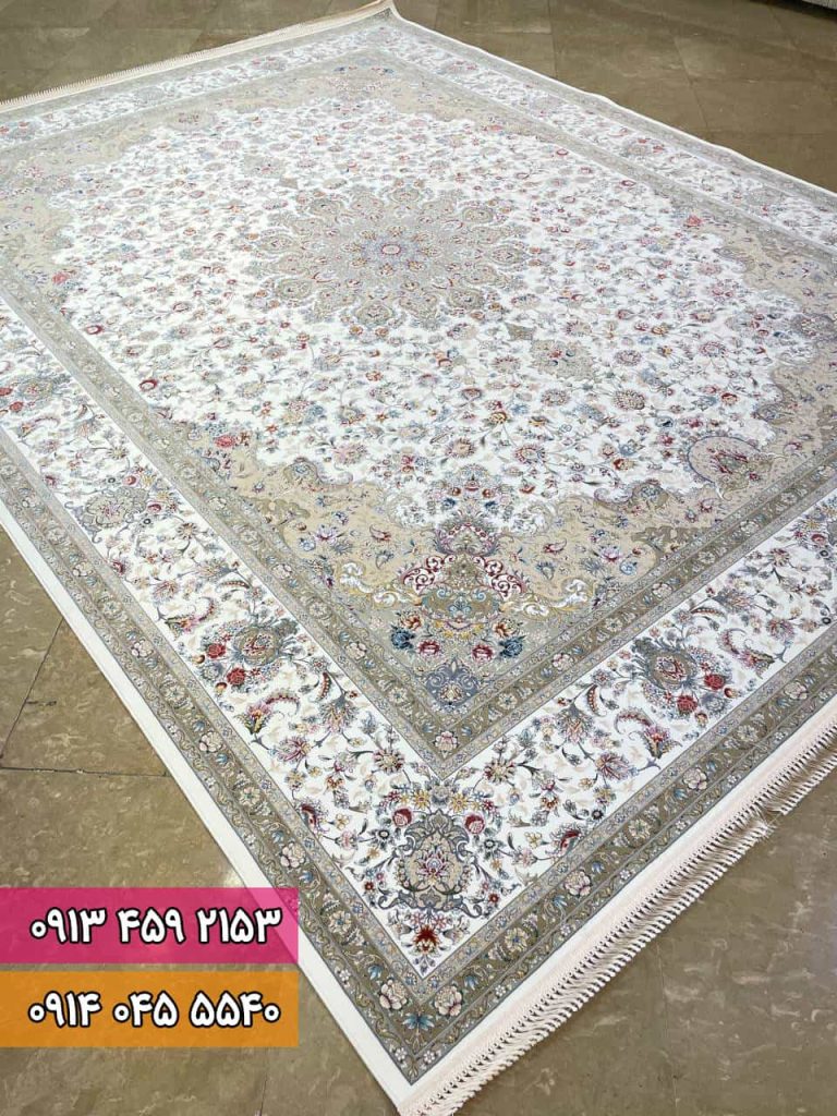 فرش طرح گلنار سفید