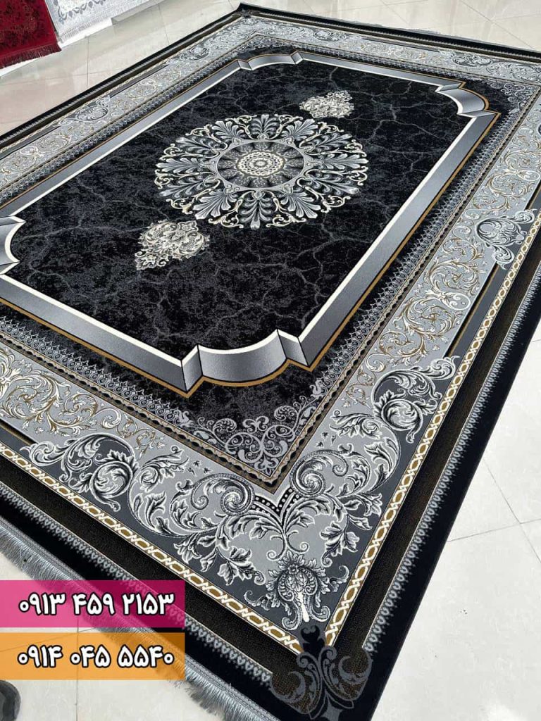 فرش طرح کویر سرمه ای