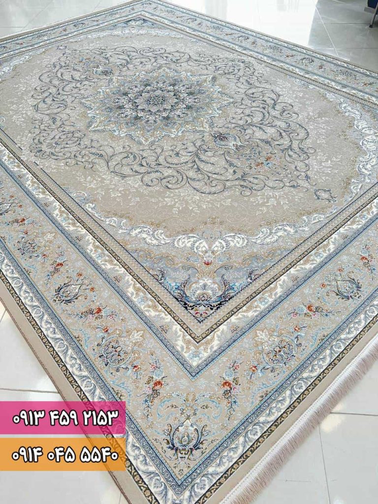 فرش طرح گلن بژ